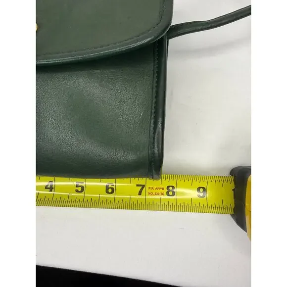 Coach Vintage Chrystie Crossbody Bottle Green Leather USA Rare 90s Bag - Picture 10 of 11
